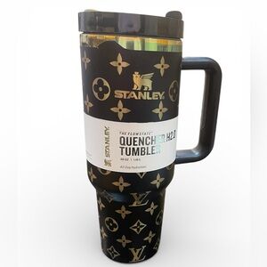 Stanley Black and Gold Monogram Tumbler